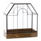 Melrose 12.75" Brown and Black Glass Tabletop Terrarium with Wood Base